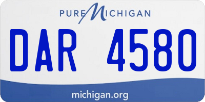 MI license plate DAR4580
