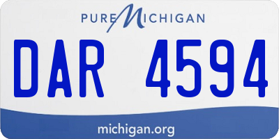 MI license plate DAR4594