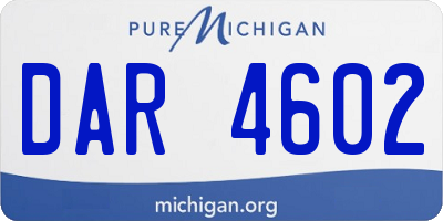 MI license plate DAR4602