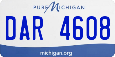 MI license plate DAR4608