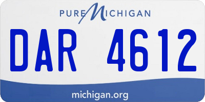 MI license plate DAR4612