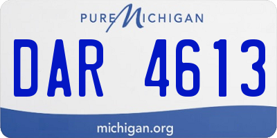MI license plate DAR4613