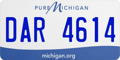 MI license plate DAR4614
