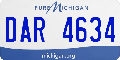 MI license plate DAR4634