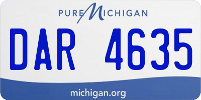 MI license plate DAR4635
