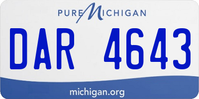 MI license plate DAR4643