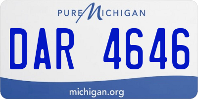 MI license plate DAR4646