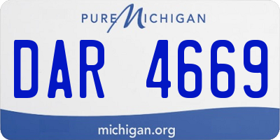 MI license plate DAR4669