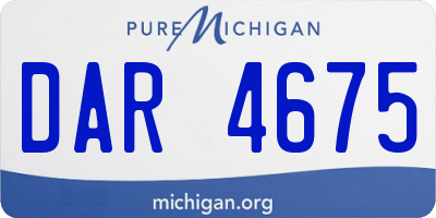 MI license plate DAR4675