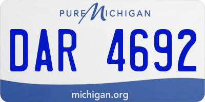 MI license plate DAR4692