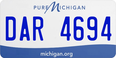 MI license plate DAR4694