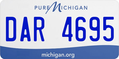 MI license plate DAR4695