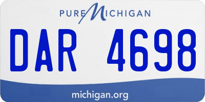 MI license plate DAR4698