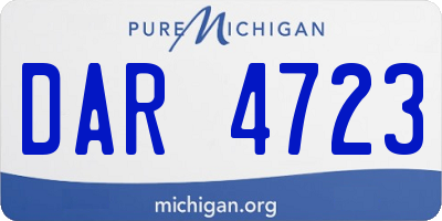 MI license plate DAR4723