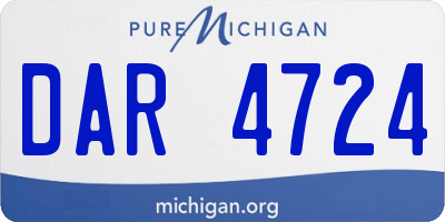 MI license plate DAR4724