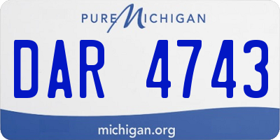 MI license plate DAR4743