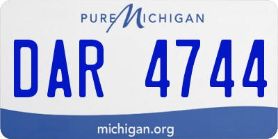 MI license plate DAR4744