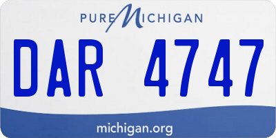 MI license plate DAR4747