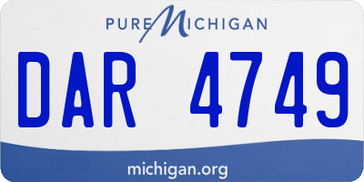 MI license plate DAR4749