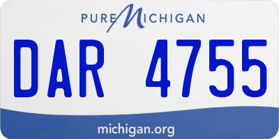 MI license plate DAR4755