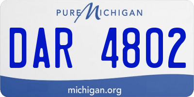 MI license plate DAR4802