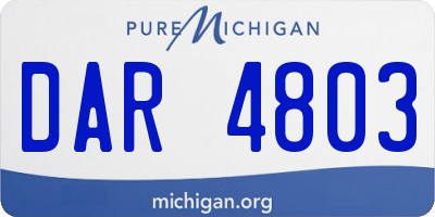 MI license plate DAR4803