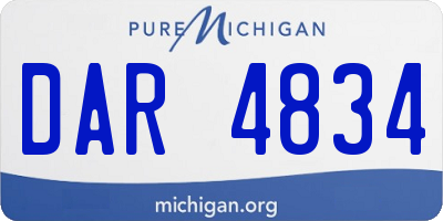 MI license plate DAR4834