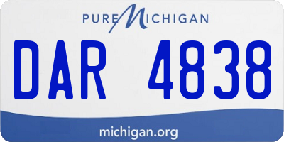 MI license plate DAR4838