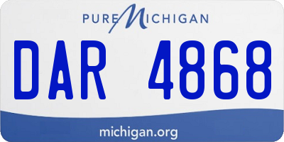 MI license plate DAR4868