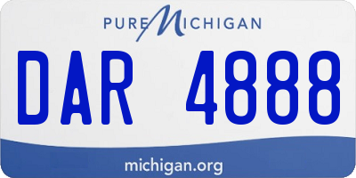 MI license plate DAR4888