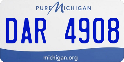 MI license plate DAR4908