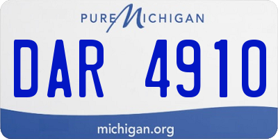 MI license plate DAR4910