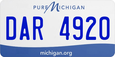 MI license plate DAR4920