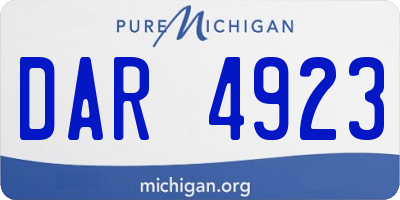 MI license plate DAR4923