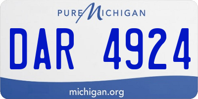 MI license plate DAR4924