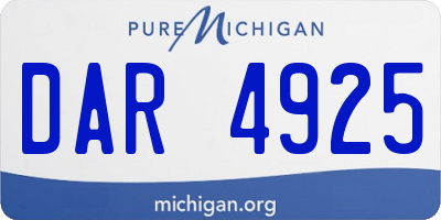 MI license plate DAR4925