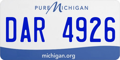 MI license plate DAR4926