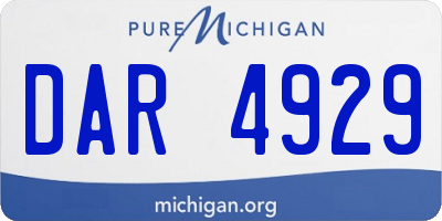 MI license plate DAR4929
