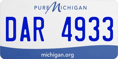 MI license plate DAR4933