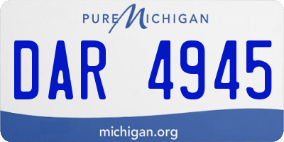 MI license plate DAR4945