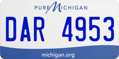 MI license plate DAR4953