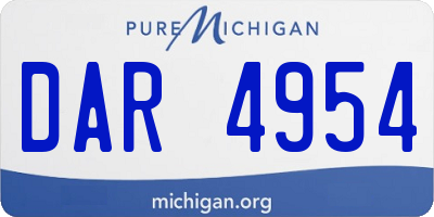 MI license plate DAR4954