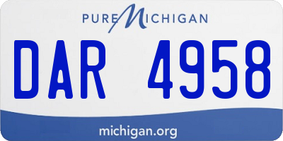 MI license plate DAR4958