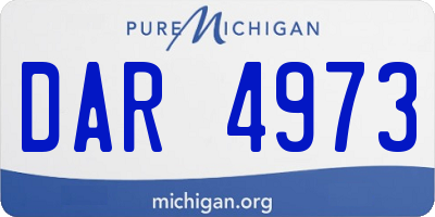 MI license plate DAR4973