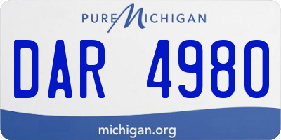 MI license plate DAR4980