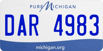 MI license plate DAR4983