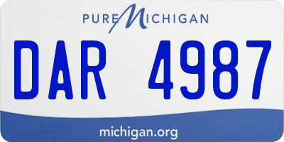 MI license plate DAR4987