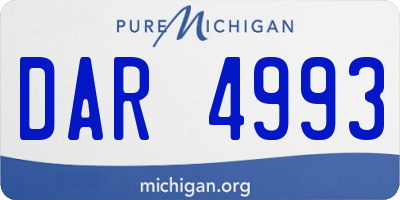 MI license plate DAR4993
