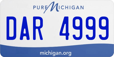MI license plate DAR4999