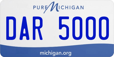 MI license plate DAR5000
